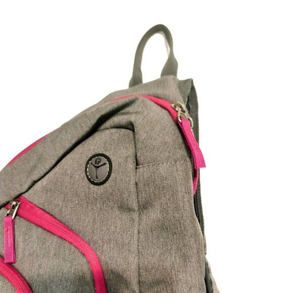 SEEU Large Sling Crossbody Gray/Pink Laptop Backpack - Picture 4 of 8